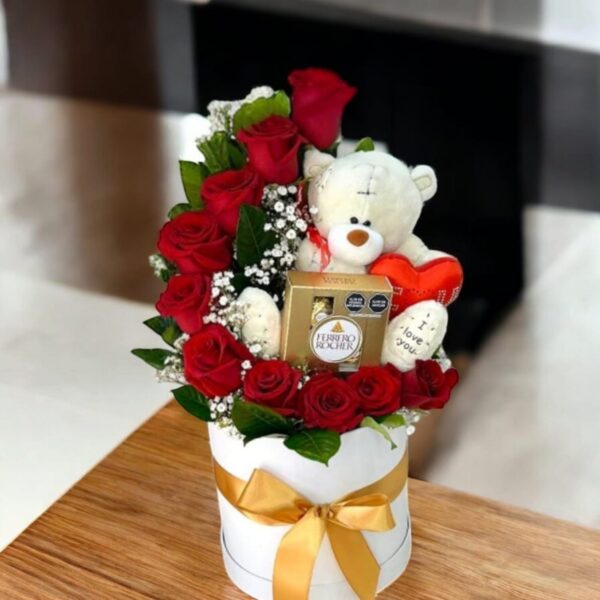 Oferta de rosas peluche y chocolates para san valentin